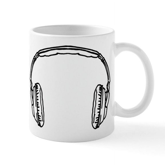 CafePress - Headphones - 11 oz Ceramic Mug - Novelty Coffee Tea Cup