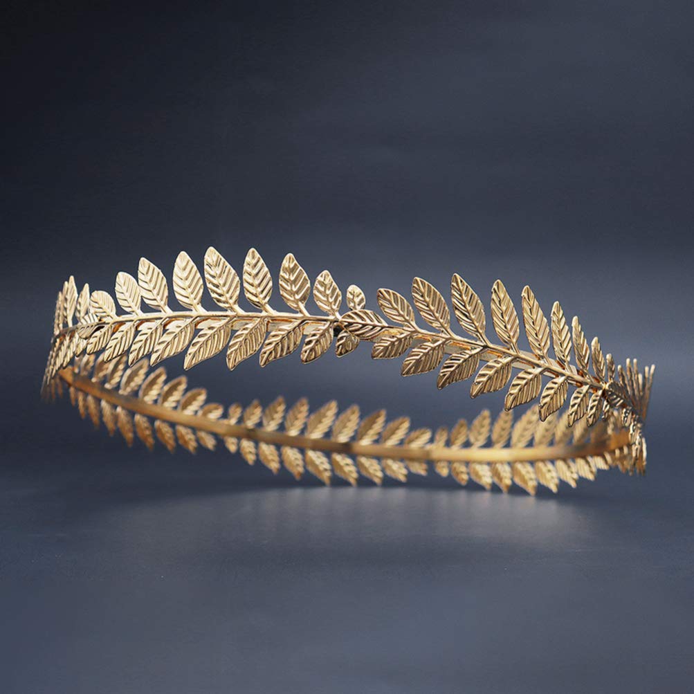 Diadème Couronne Déesse Grecque Feuilles Dorées - Pour Déguisement, Mariage, Fête, Cosplay Femme