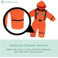 thumbnail image 3 of Cuddle Club One Piece Romper Hooded Fleece Onesie Jumper for Baby, Astronaut Orange 3T, 3 of 6