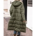 thumbnail image 3 of Uooqdmx Womens Quilted Jacket,Womens Parka Winter Coats,Trench Coat Women,Ladies Warm Winter Coat Double Faced Long Sleeve Hooded Down Jacket,Bomber Jacket Women,Cropped Jacket Women Army Green 3XL, 3 of 4