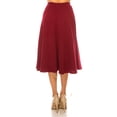 thumbnail image 5 of Women's Flared Lightweight Elastic Midi A-Line Skirt - Comfortable and Stylish, 5 of 8