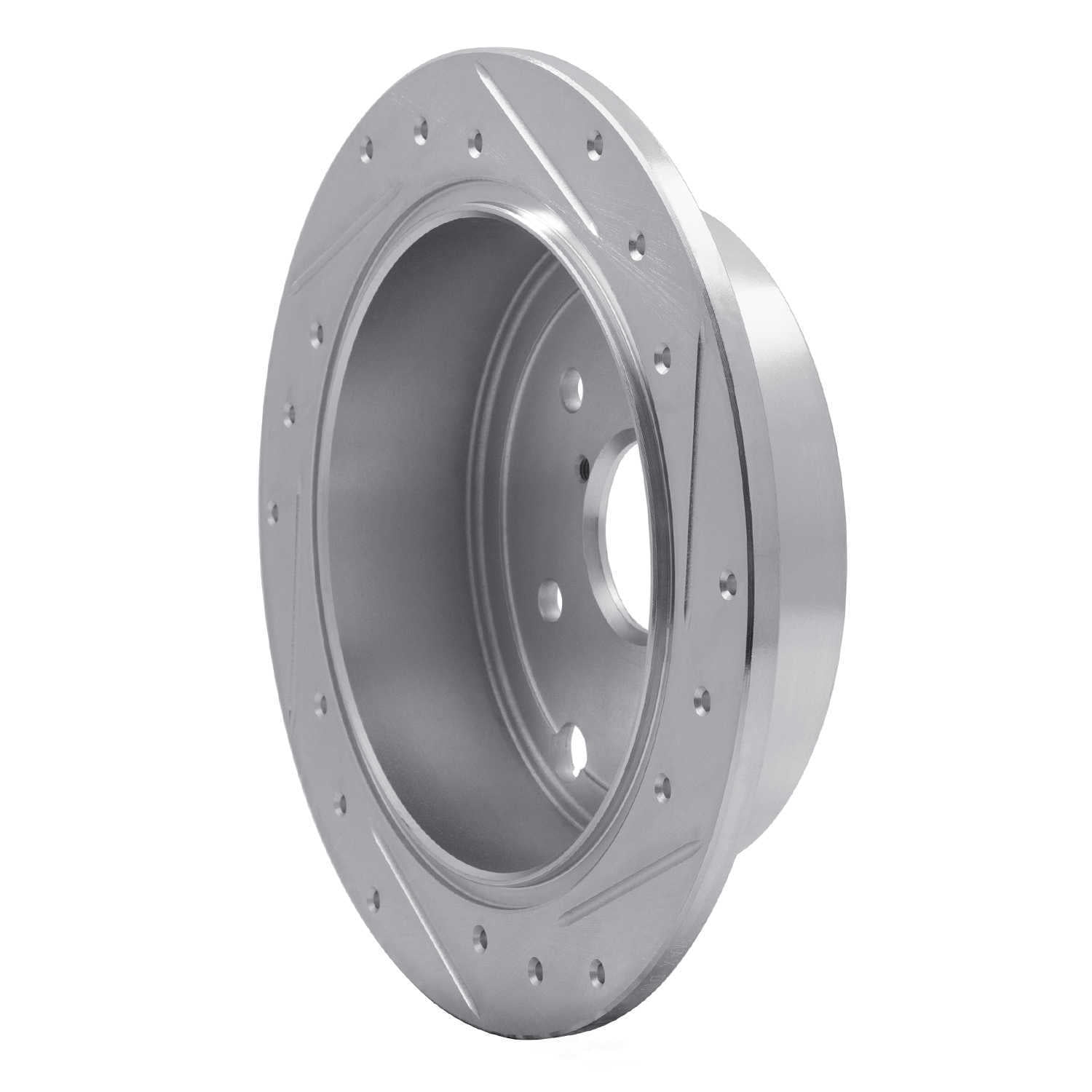 Dynamic Friction Company 631-13024L DFC Brake Rotor - Drilled And Slotted - Silver
