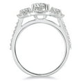 thumbnail image 3 of SZUL Women's 1.40 Carat TW Blue and White Three Stone Ring in 10K White Gold, 3 of 4