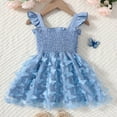thumbnail image 6 of Spazoro Toddler Baby Girls Dress Skirts, Butterfly Princess Pageant Party Birthday Wedding Suspenders 2025 Saving Mesh Dresses for Child Girls Blue Size 4-5T, 6 of 9