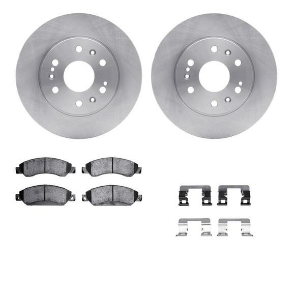Dynamic Friction Company Front Brake Rotors with Heavy Duty Brake Pads includes Hardware 6212-48061