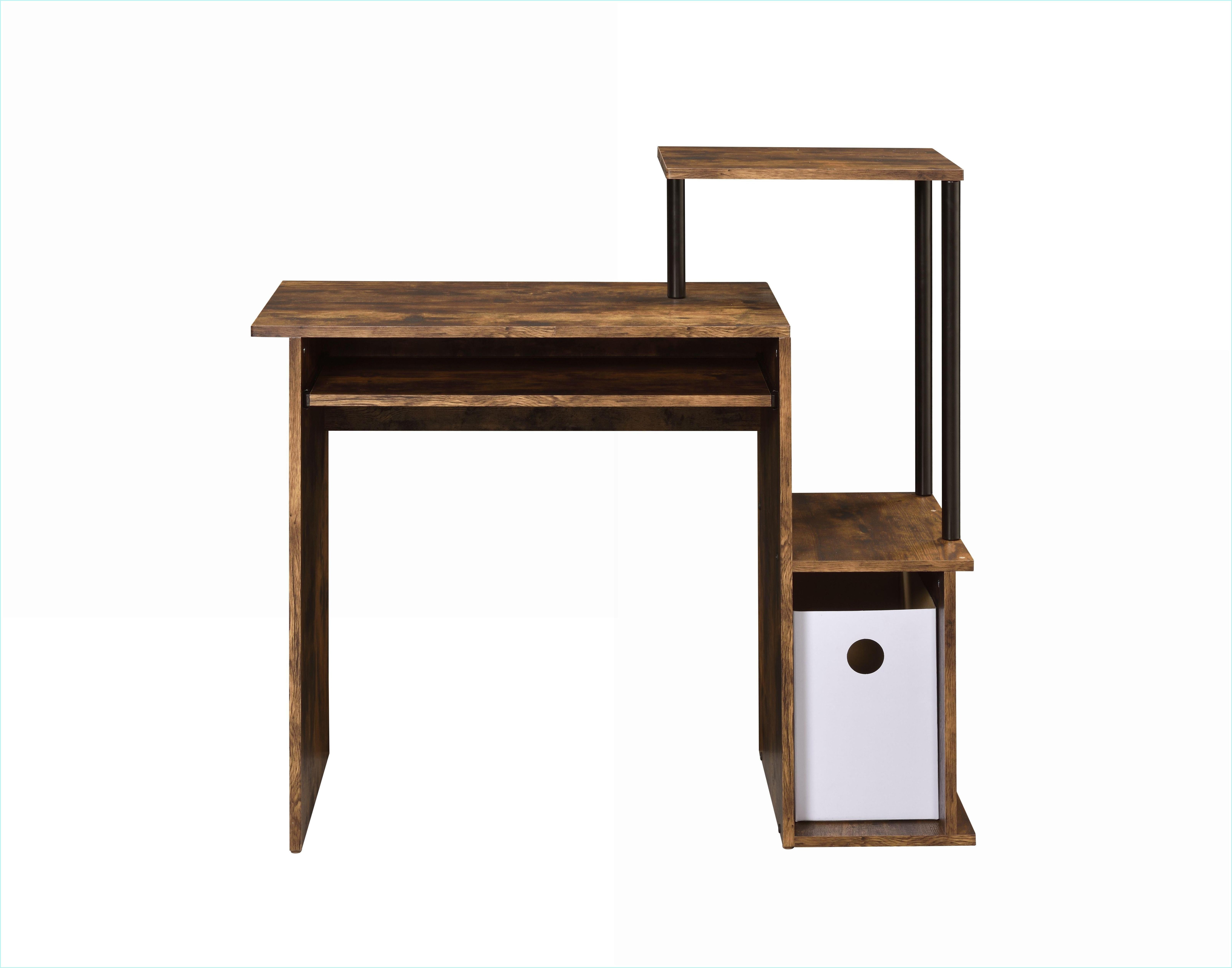 Desks for Home Office, Weathered Oak & Black Computer Desk with Keyboard Tray, Shelf & Storage | Metal | Synthetic Wood