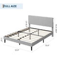 thumbnail image 3 of GloryStar Corduroy USB Charging Platform Bed, Adjustable Storage Headboard with Wooden Slat Support, No Box Spring Required, 3 of 7