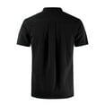 thumbnail image 5 of TIHLMK Mens Tshirts Summer Men's Fashion Drawstring Solid Color Cotton and Linen Short Sleeve T-shirt Tops, 5 of 6