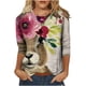 thumbnail image 2 of ICHUANYI Clearance Women's Novel Animal Printing Round Neck Long Sleeve Casual Tops Blouse(Red, XL) Ichuanyi Ichuanyi, 2 of 5