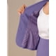 thumbnail image 5 of Conjunto de traje de negocios de 2 piezas para mujeres INSPIRE CHIC, chaqueta de blazer de manga corta y falda lápiz L color púrpura oscuro, 5 of 6