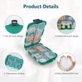 thumbnail image 4 of Pastillero portátil, organizadores de pastillas diarios de 7 días, pastillero con 10 compartimentos, pastilleros de plástico, dispensador de pastillas para vitaminas, suplementos y medicamentos, 4 of 5