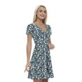 thumbnail image 1 of Women’s A Line Panda Summer Dress, Retro Triangle Arrangement, Cross Wrap V Neck, 6 Sizes, by Ambesonne, 1 of 2