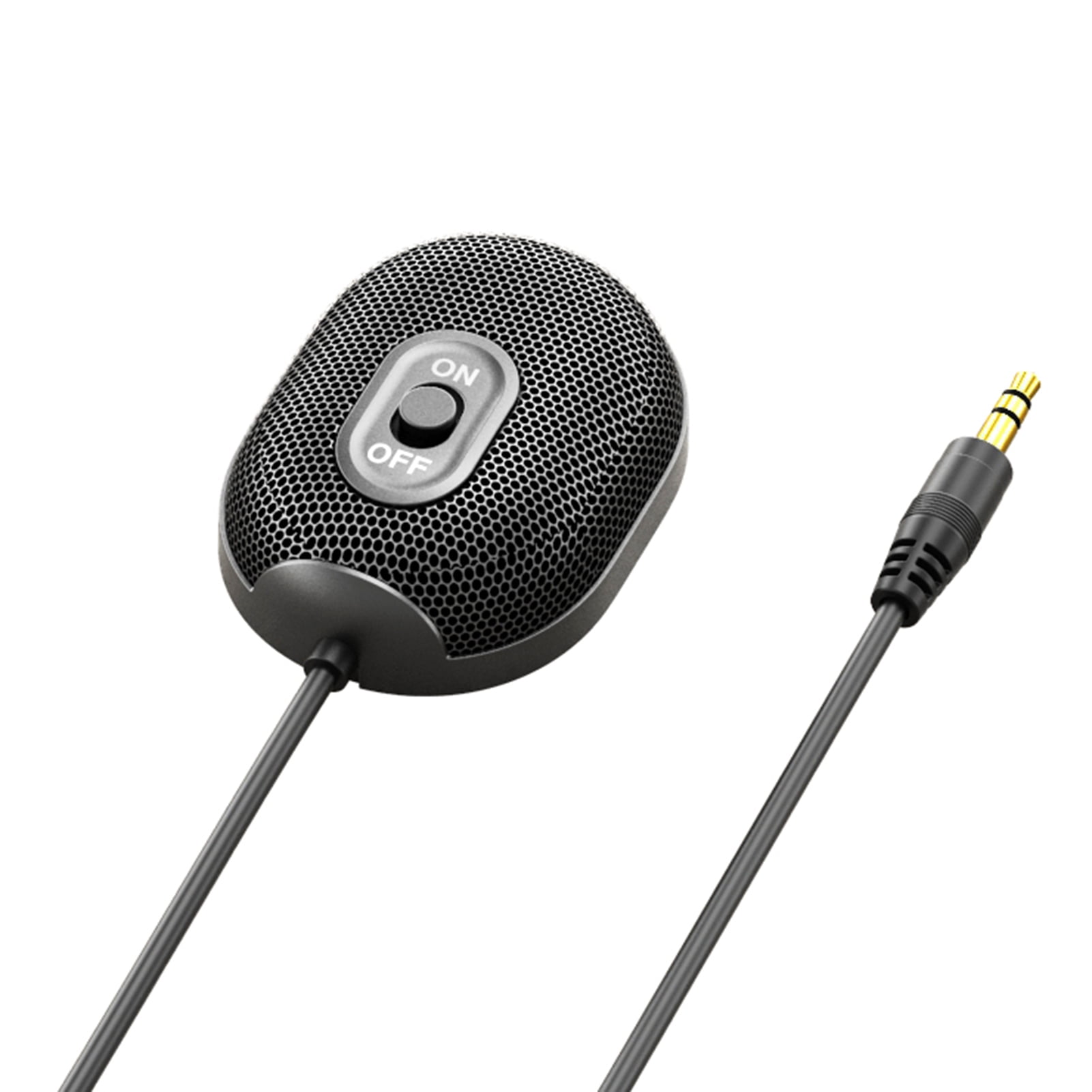 Black Mini 360° Omnidirectional Microphone for Computer 3.5mm Conference Microphone Portable PC Microphone Plug & Play Microphone for Skype/Video Conference/Gaming/Chatting/Recording