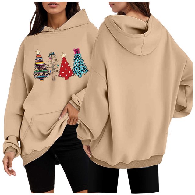 WEAIXIMIUNG Robe Chandail en Molleton avec Poches Maxi Mode Décontractée Ample Imprimé Sport Chandail à Capuchon Chandail à Capuchon