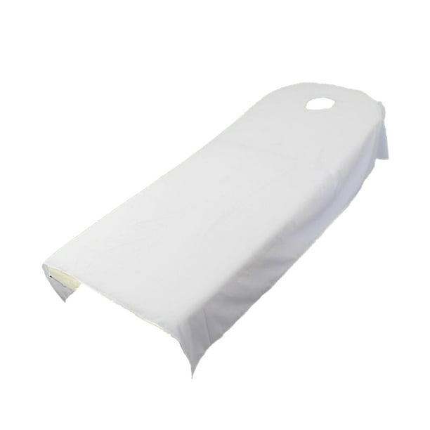 Couverture de Lit de Table de massage Cosmétique Blanche 80 * 190cm avec Trou pour le Visage