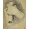 thumbnail image 2 of Charles Lucy 15x18 Black Ornate Wood Framed Double Matted Museum Art Print Titled - Hand Holding Roll of Papers, 2 of 5