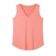 thumbnail image 5 of Tops Henley para mujer,Blusa informal sin mangas con cuello en V para mujer, parte superior de encaje liso, tejido de imitación de tela, ligera y cómoda para el hogar y el uso diario, sopatenor, 5 of 7