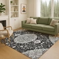 thumbnail image 6 of Addison Rugs Chantille Indoor/Outdoor Traditional Damask Black Machine Washable Rectangle Rug, 10' x 14', 6 of 8
