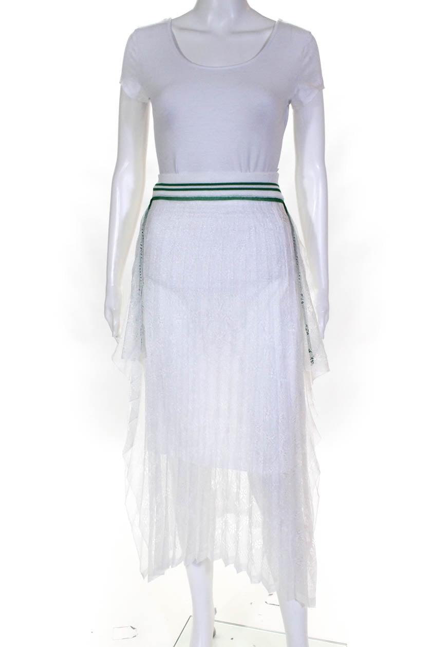 white layered midi skirt