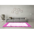 thumbnail image 3 of Ahgly Company Machine Washable Indoor Rectangle Solid Pink Modern Area Rugs, 8' x 12', 3 of 4