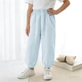 thumbnail image 2 of Bovxnpu Girls Casual Joggers Lightweight Pants High Waisted Solid Loose Casual Jogger Pants Kids Pants, 2 of 8