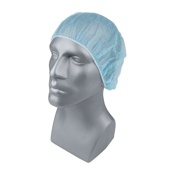 Condor Bouffant Cap, Polypropylene, 21 in Dia., Blue, M, 1000 PK 23KX12
