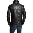 thumbnail image 2 of Men Leather Jacket Slim Fit Biker Motorcycle Genuine Lambskin Jacket A112, 2 of 3