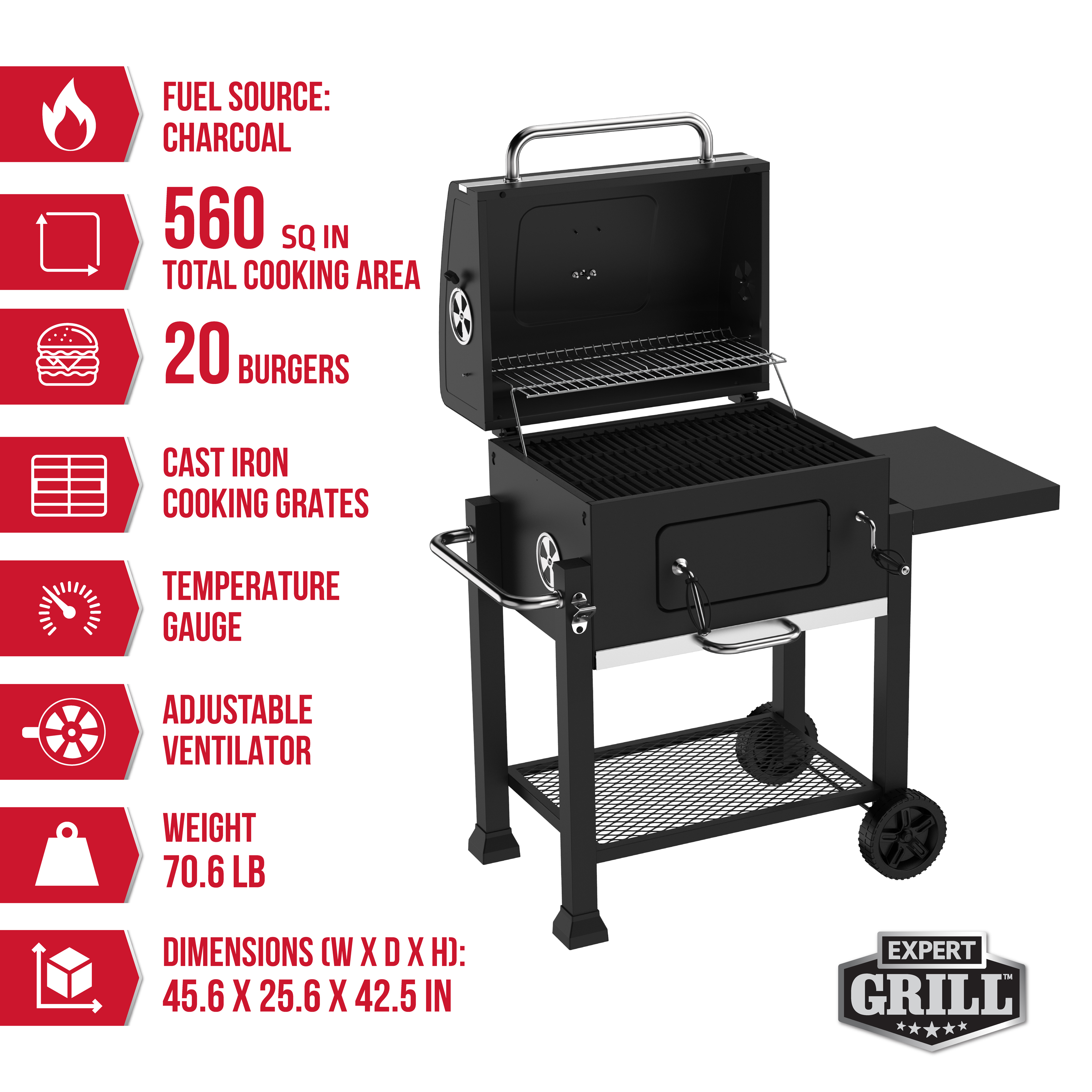 Expert Grill 24-Inch Heavy Duty Charcoal Grill photo 4