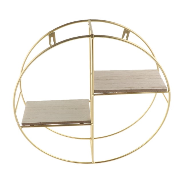 Estante de Pared Hierro Vintage Muestran Soporte Rejilla Pote Decoración para Oficina de Clubs Habitación Dorado l Baoblaze Estantería de pared Estante de exhibición