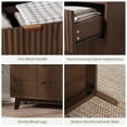 thumbnail image 3 of QinaQin Cómoda de 3 cajones con frente acanalado, diseño moderno de madera con jaladeras metálicas, ideal para sala, recámara o pasillo, 3 of 8