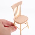 thumbnail image 2 of SHISUYAN 1 Set Dollhouse Mini Wood Chair Beige Color for Children's Play and Collection, 2 of 8