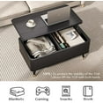 thumbnail image 3 of Lift Top Coffee Table with Storage,Multi-Function Coffee Table with Hidden Compartment & Solid Wood Legs,Mid Century Modern Center Table for Living Room,Black, 3 of 12