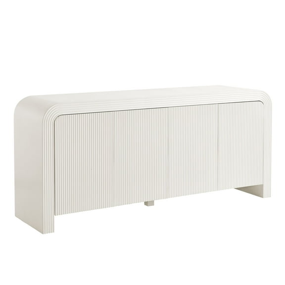 Sideboard Console Table Entry Display Cabinet, White, Wood, Living Dining Room Kitchen Cafe Bistro Hospitality Restaurant, Modern Contemporary, HB37789
