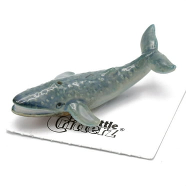 Little Critterz Blue Whale "Krill" Hand-painted - Home Decor Reptile Decorative Figurine Birthday Gift - Miniature Porcelain Figurine