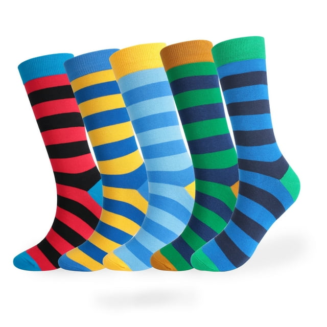 Baberdicy Long Striped Men's Socks Cotton Tall Socks Large Size