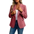 thumbnail image 5 of JGGSPWM Women's Tweed Blazers Business Casual Long Sleeve Double Breasted Jackets Open Front Work Suits Red L, 5 of 8