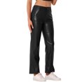 thumbnail image 4 of DARING DIVA Faux Leather Pants for Women's High Waist Straight Leg Punk PU Trousers XS Black, 4 of 6