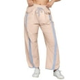 thumbnail image 2 of BRDFRL Women's Y2K Track Pants Side Striped Wide Leg Baggy Drawstring Waist Parachute Sweatpants Streetwear Khaki XL, 2 of 4