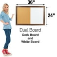 thumbnail image 4 of Excello Global Products Dry Erase Cork Board Combo: Magnetic White Board With Cork Bulletin & Rustic Wooden Frame For Home, School, Office - 24"x36" - EGP-HD-0078, 4 of 4
