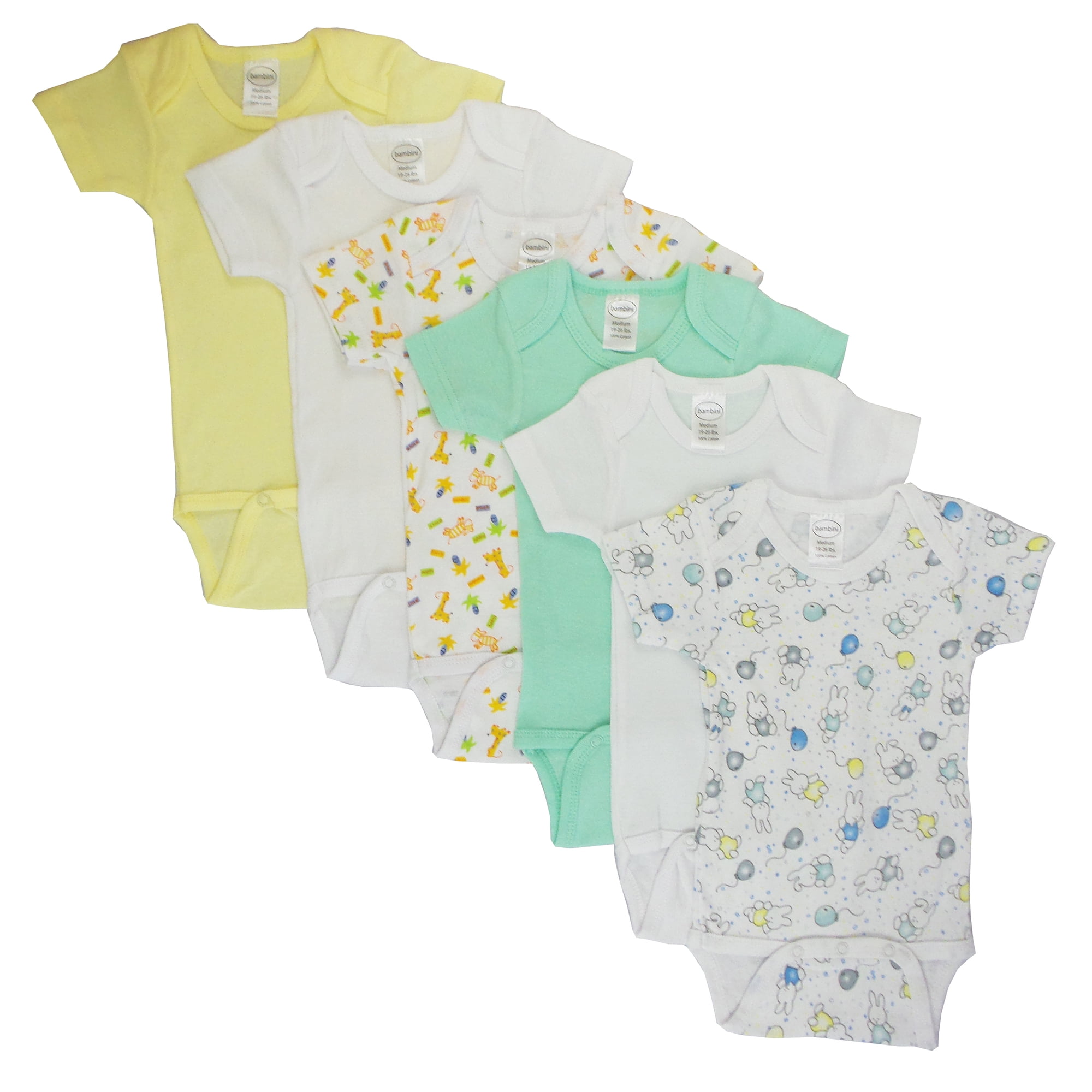 Bambini CS-004M-005M Boys Short Sleeve & Printed  White & Green - Medium
