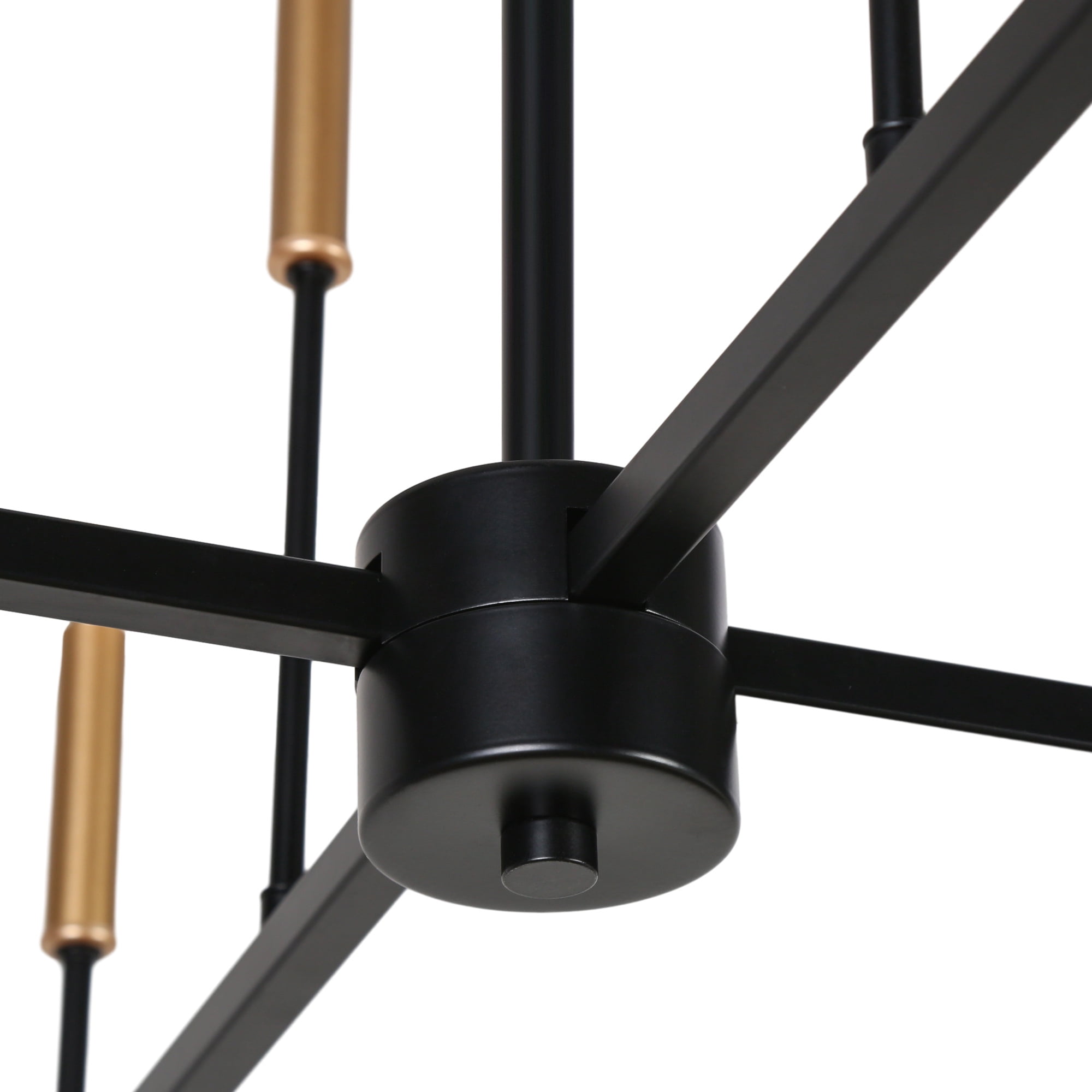 LNC Ukiiyoa 8-Light Matte Black Modern/Contemporary Led Bare Bulb Chandelier
