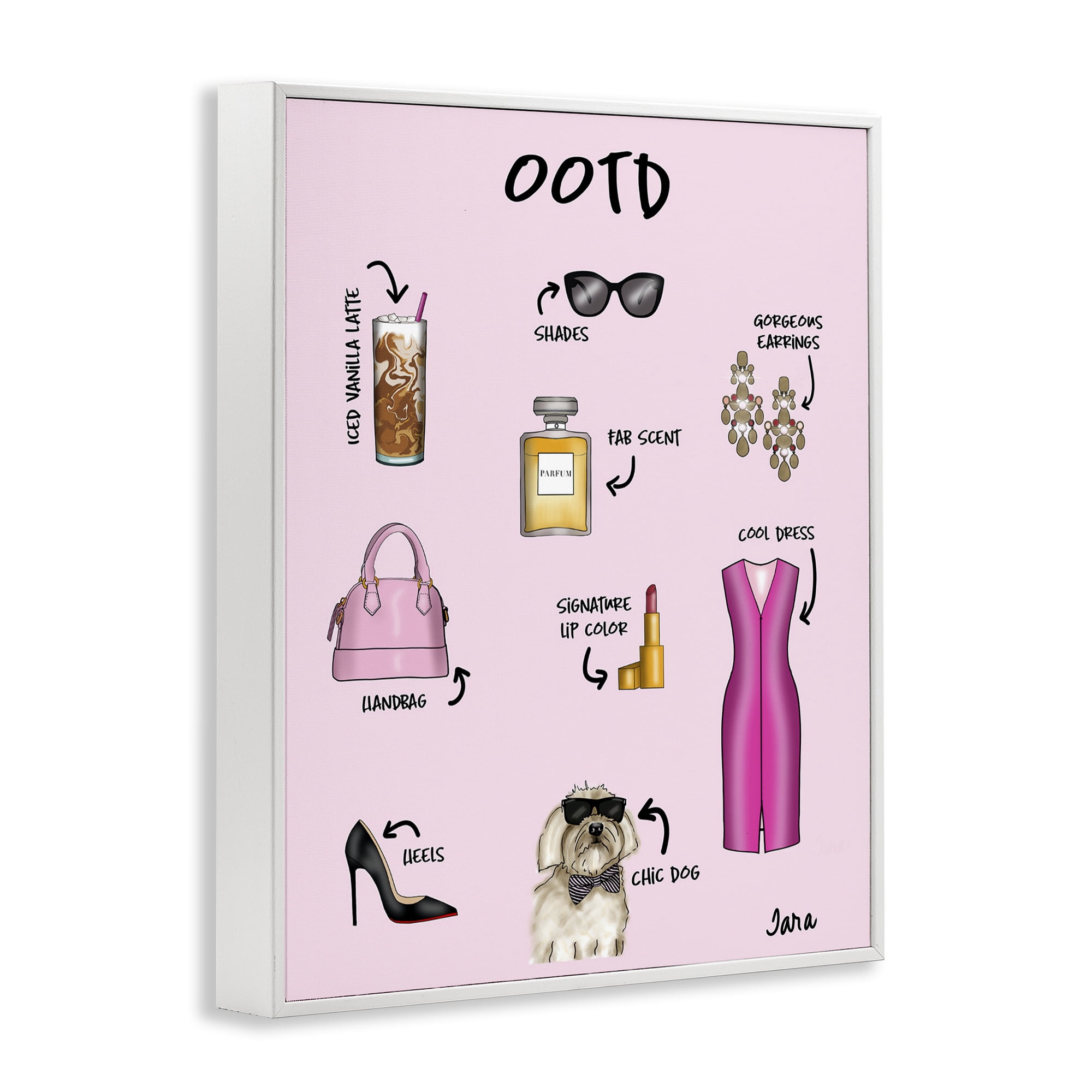 Stupell Industries Feminine Glam Outfit of the Day White Framed Giclee Art, design by Tara Boone
