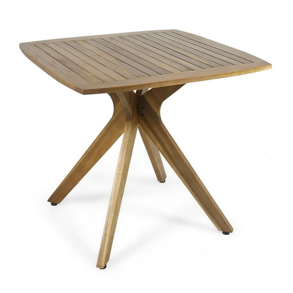 GDF Studio Taro Outdoor 30 inch Acacia Wood Dining Table, Teak