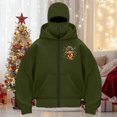 thumbnail image 2 of zaveiop Balaclava Zip up Hoodie Double Hooded Y2K Streetwear Oversized Windproof Sweatshirt with Warm Mask for Women (Army Green, XL), 2 of 4