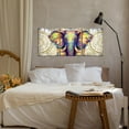 thumbnail image 3 of Hieng 3 Pieces Bohemian Elephant Picture Gray and Yellow Animal Canvas Wall Art Boho Gold Mandala Flower Wall Decor Unframed, 3 of 6