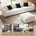 thumbnail image 5 of Liangfu White Corduroy Sofa with Ottoman - Double - Layer Cushion, Multiple Styles, Versatile for Home Spaces 5Pillow, 5 of 8