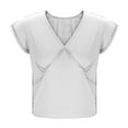 thumbnail image 7 of Women's V Neck Crop Tops Soft Casual Trendy Going Out Tank Top Summer Solid Color Cute Tees Blouses (XL, White), 7 of 7