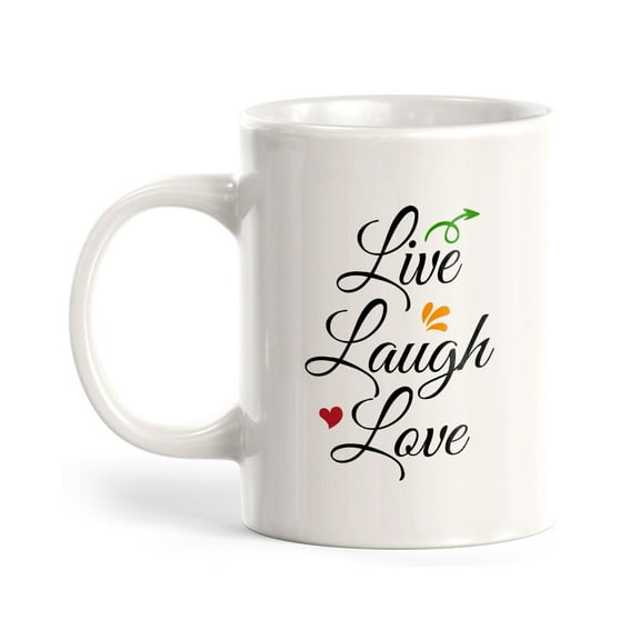Live Laugh Love 11oz Plastic Coffee Mug | Cute Loving Family Cups