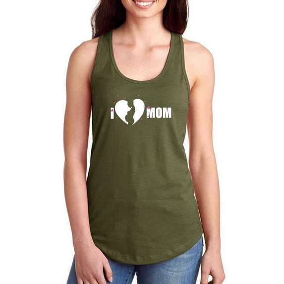 I Heart Mom Pregnant Woman Racerback Tank Women -Image by Shutterstock, Female Small