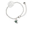 thumbnail image 2 of Delight Jewelry Silvertone Mini Green Tree Frog Silver-tone Flower Link Chain Bracelet, 6.75"+2" Extender, 2 of 4